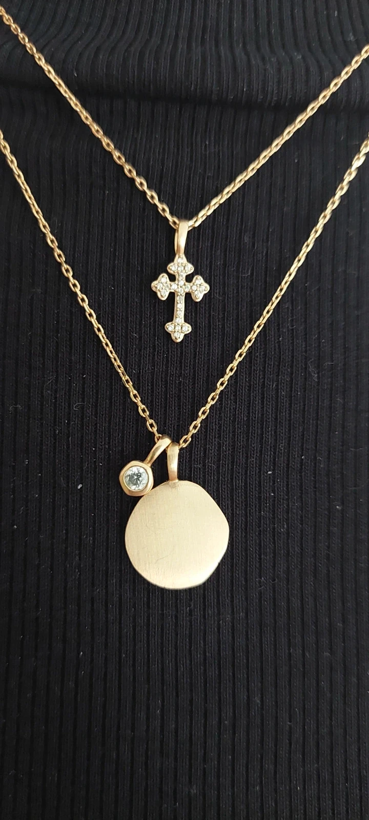 Magnifique Collier Double Rang Cascade Or Jaune Plaqué & Oxydes Zirconium – photo 2